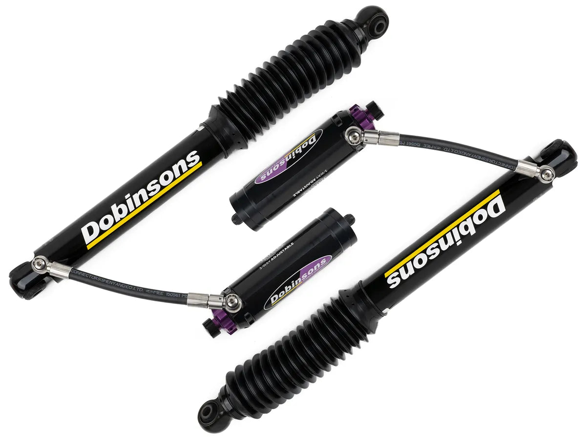 Dobinsons MRR 3-Way Adjustable Monotube 2.2" Body External Reservoir Rear Shocks | 0-1.5" Rear Lift Height