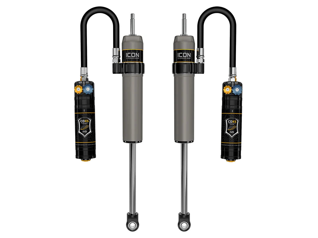 ICON 2025-2026 Toyota 4Runner, 0-3” Lift, Rear, V.S. 2.5 Aluminum Series Shock Absorbers, Remote Reservoir w/ CDXS, Pair