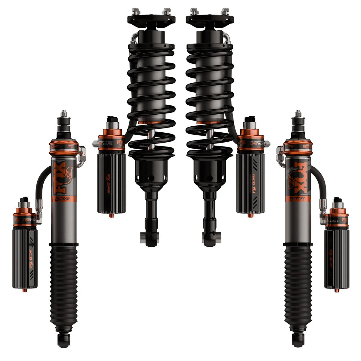 FOX 3.2" Front and Rear Factory Race Coil-Over Reservoir Shock Pair - Adjustable