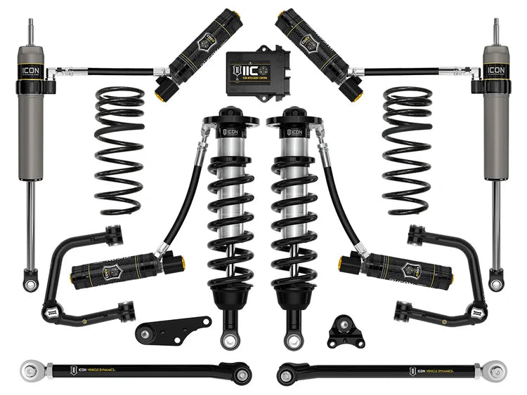 Icon 1.25-3" Lift, Stage 10 Suspension System, Tubular, Triple Rate Rear Springs