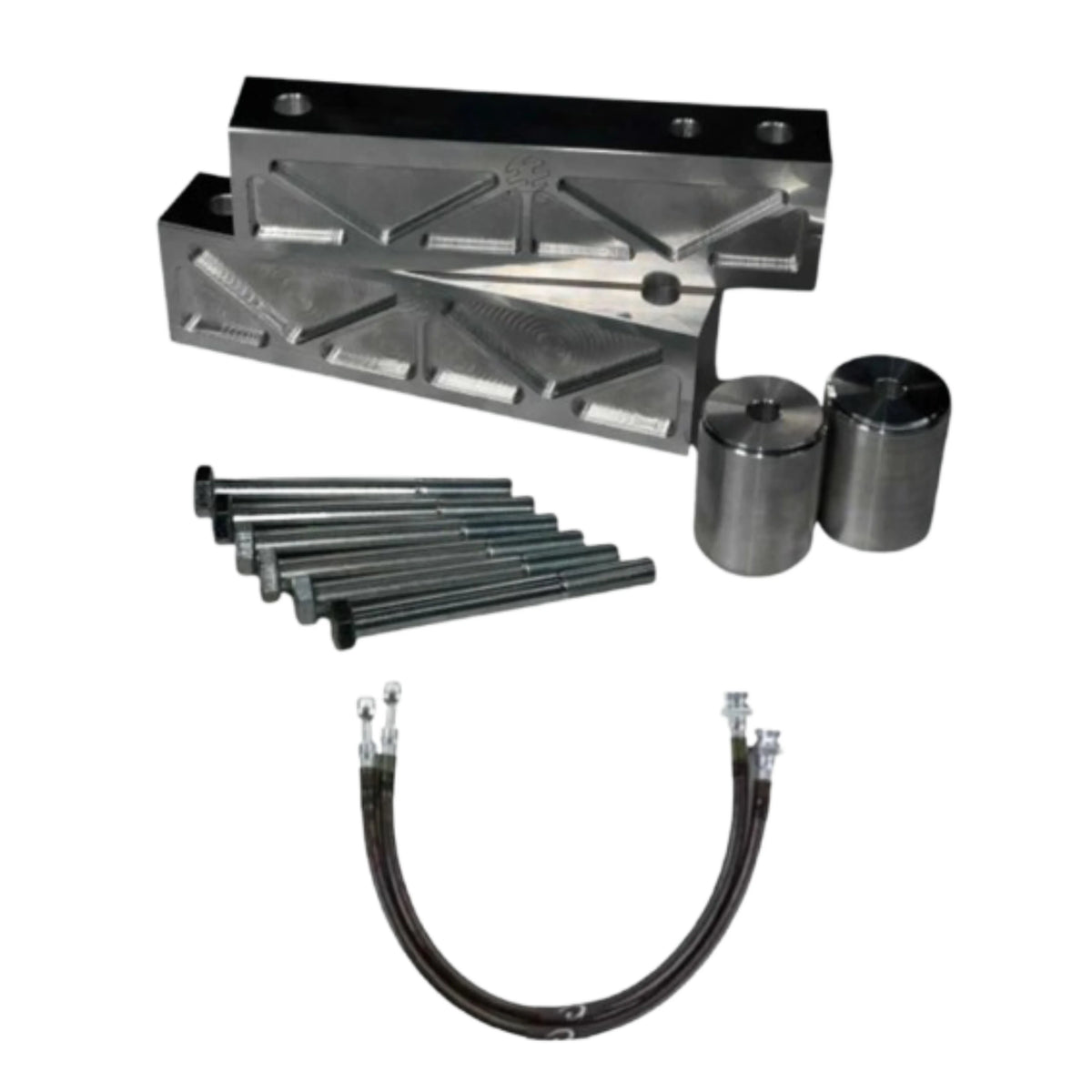 Garage 23 | 2” Subframe Rear Lift Kit | Solid Billet w/ Steel Braided Brake Lines | Nissan Armada, Infiniti QX56, or QX80 | High Road Suspension