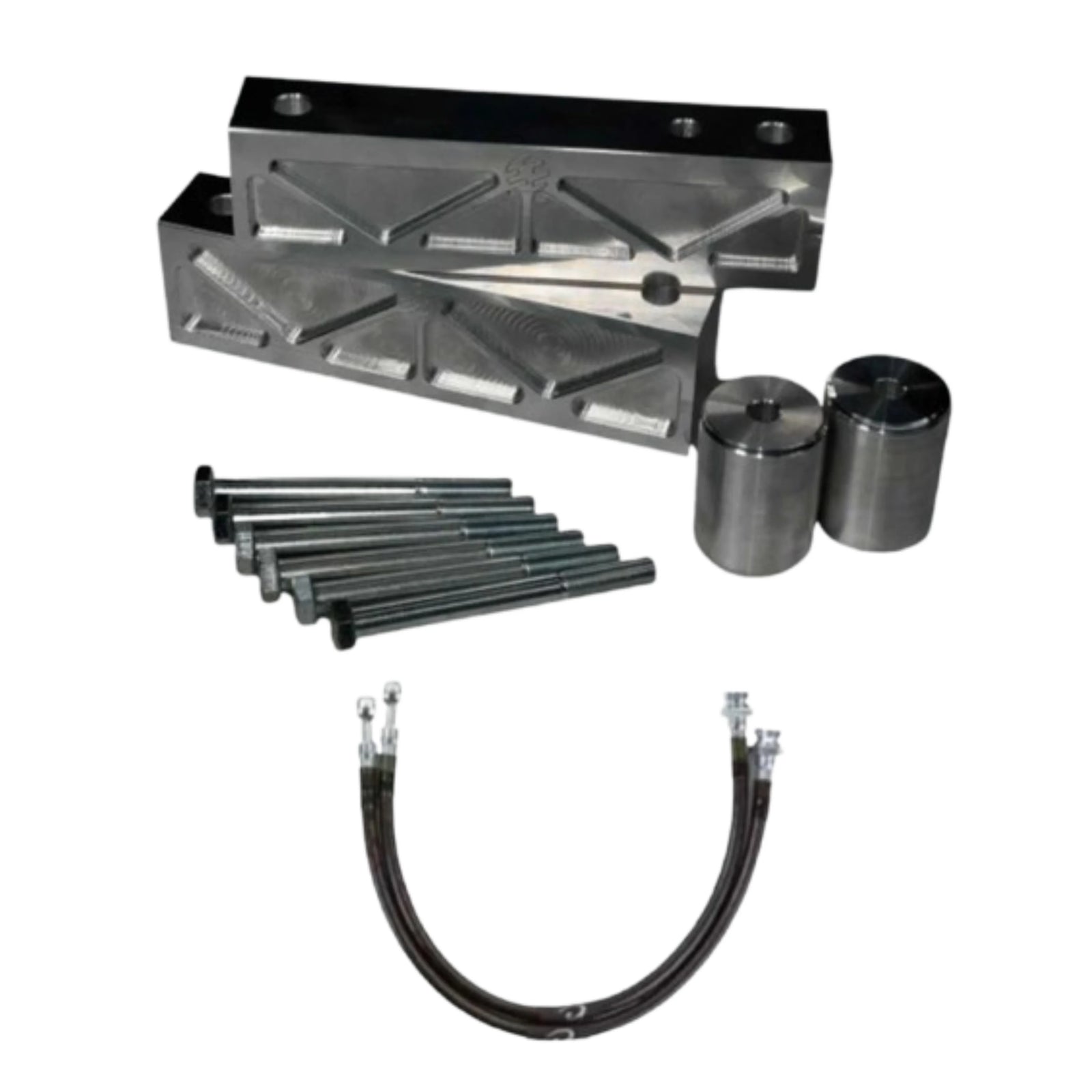 Garage 23 | 2” Subframe Rear Lift Kit | Solid Billet w/ Steel Braided Brake Lines | Nissan Armada, Infiniti QX56, or QX80 | High Road Suspension