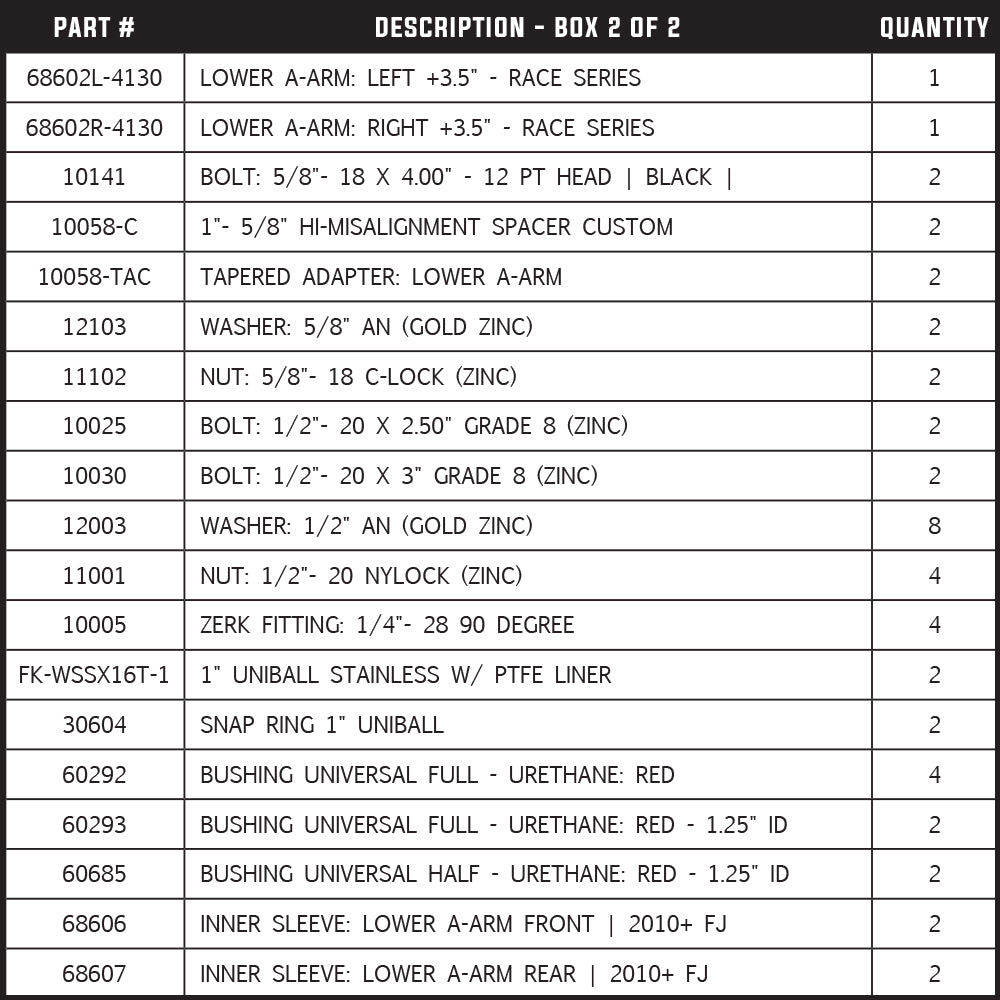 Total Chaos +3.5 Inch Race Series Long Travel Kit w/Bushing UCAs 2016-2023 Toyota Tacoma