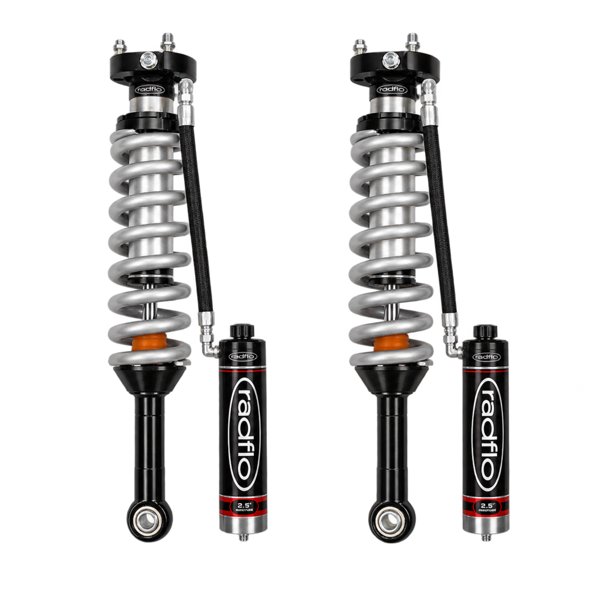 Radflo 3.0" Body External Reservoir Coilovers For Total Chaos Long Travel Kit w/Reservoir Dual Adjuster And Finned Reservoirs