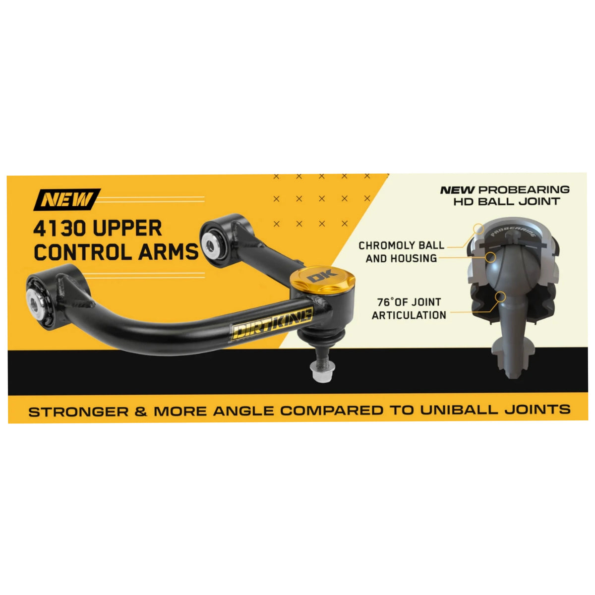 Dirt King 4130 Ball Joint Upper Control Arms – View 4 | High Road Suspension
