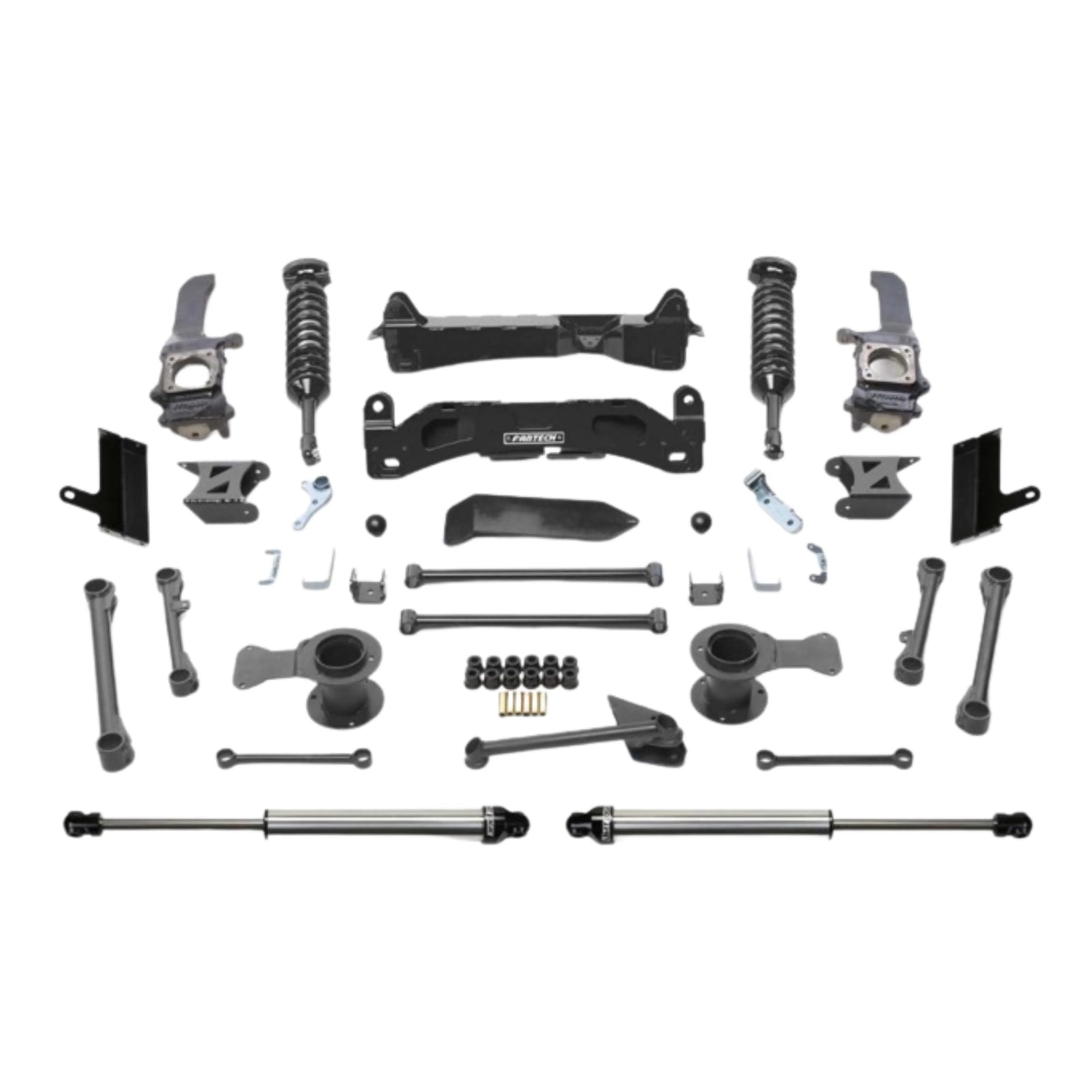 Fabtech | 6" Performance Bracket Lift Kit W/Extended Dirt Logic Internal Reservoir Coilovers and Dirt Logic Rear Shocks, 2010-2023 Toyota 4Runner (No KDSS) | High Road Suspension