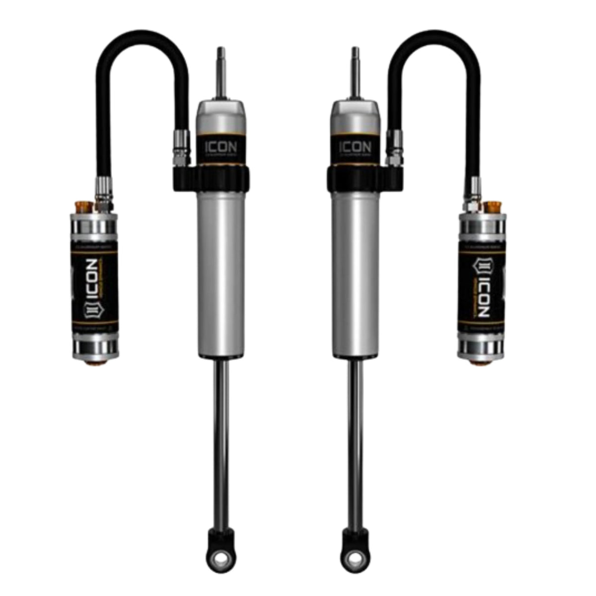 Icon | 0-1.5" | Rear Lift Shock Absorbers | W/External Reservoir and Dampening Adjustment Knobs | (2005-2023) Toyota Tacoma 4WD | 57805CP | High Road Suspension