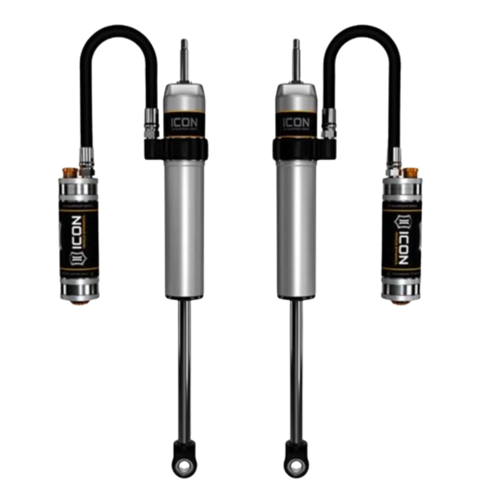 Icon | 0-1.5" | Rear Lift Shock Absorbers | W/External Reservoir and Dampening Adjustment Knobs | (2005-2023) Toyota Tacoma 4WD | 57805CP | High Road Suspension