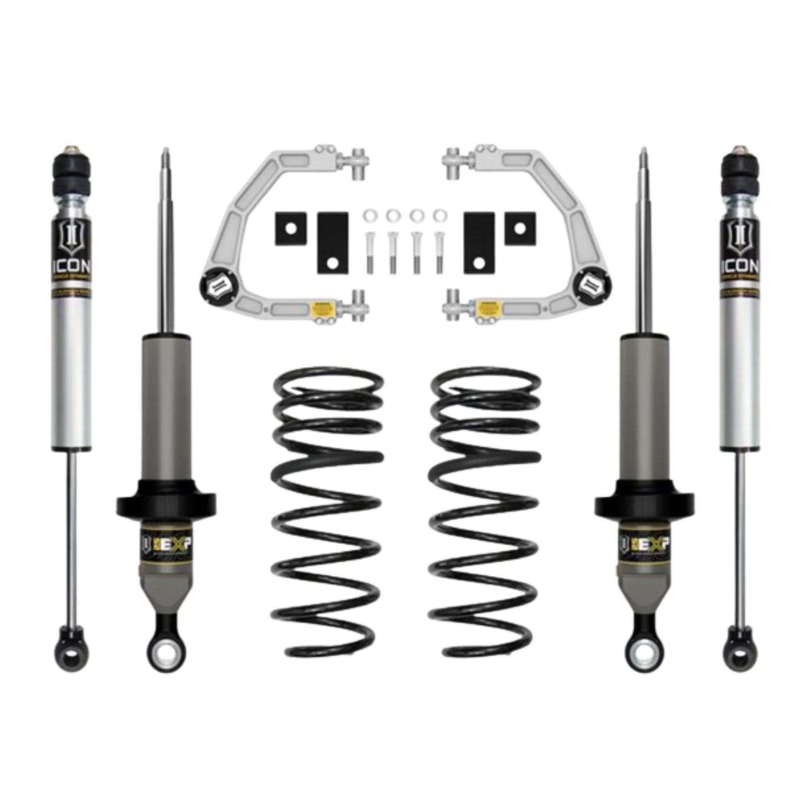 Icon | Stage 2 Suspension System w/Billet Upper Control Arms | 0-2.13" Lift | High Road Suspension