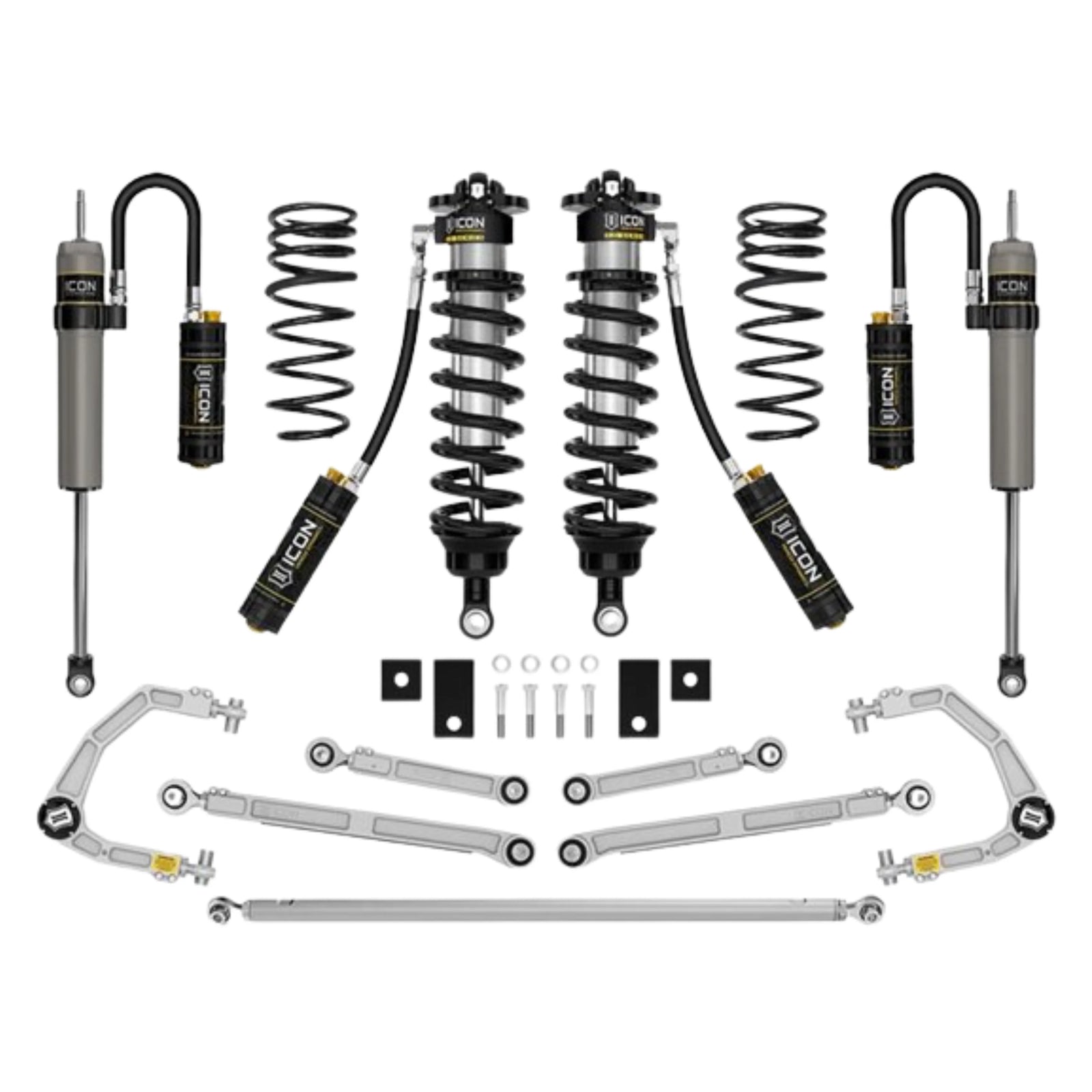 Icon | Stage 1 Suspension System | W/Billet Upper Control Arms | 3-4.25" Lift | High Road Suspension