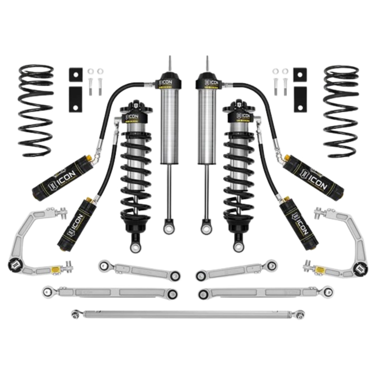 Icon | Stage 2 Suspension System | W/Billet Upper Control Arms | 3-4.25" Lift | High Road Suspension