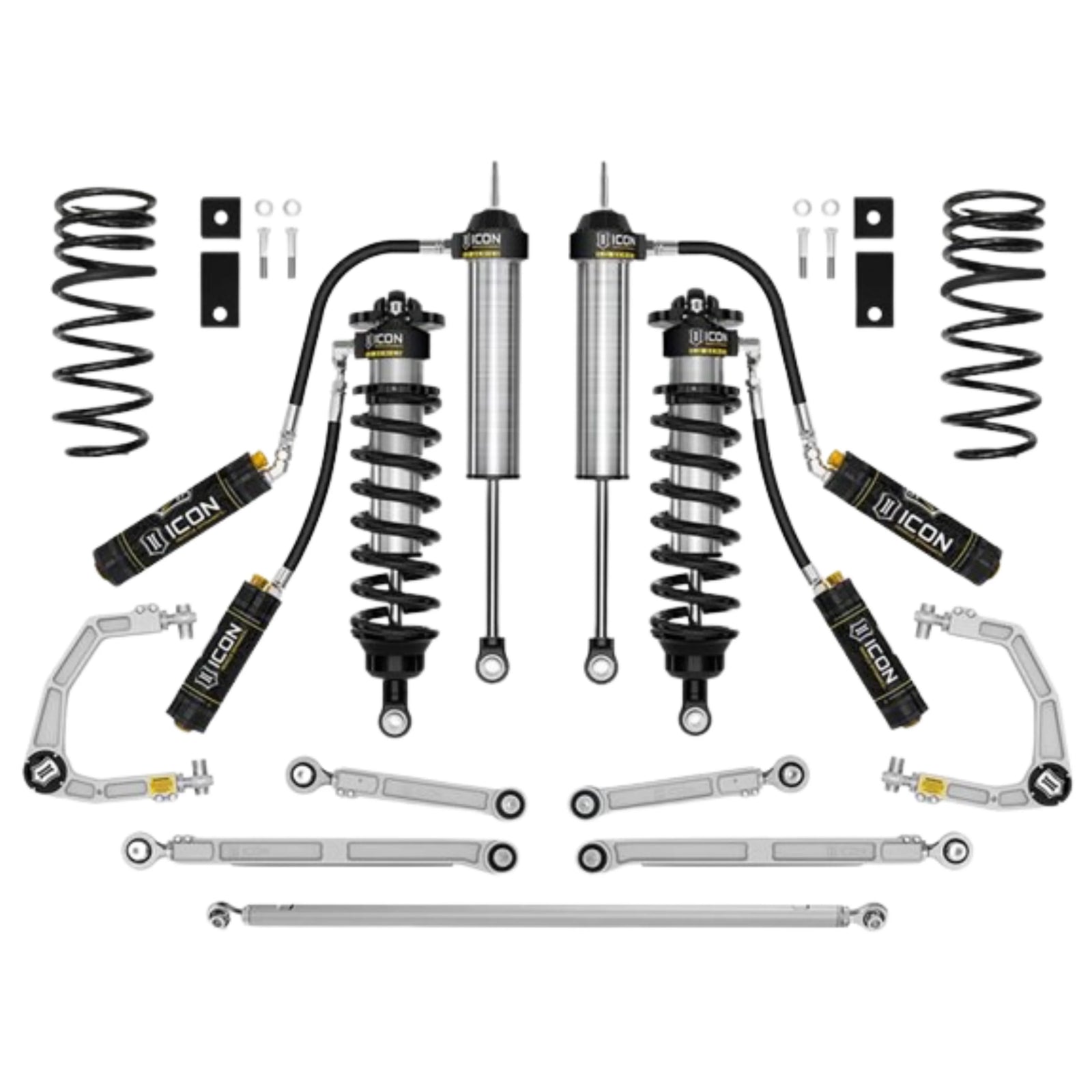 Icon | Stage 2 Suspension System | W/Billet Upper Control Arms | 3-4.25" Lift | High Road Suspension