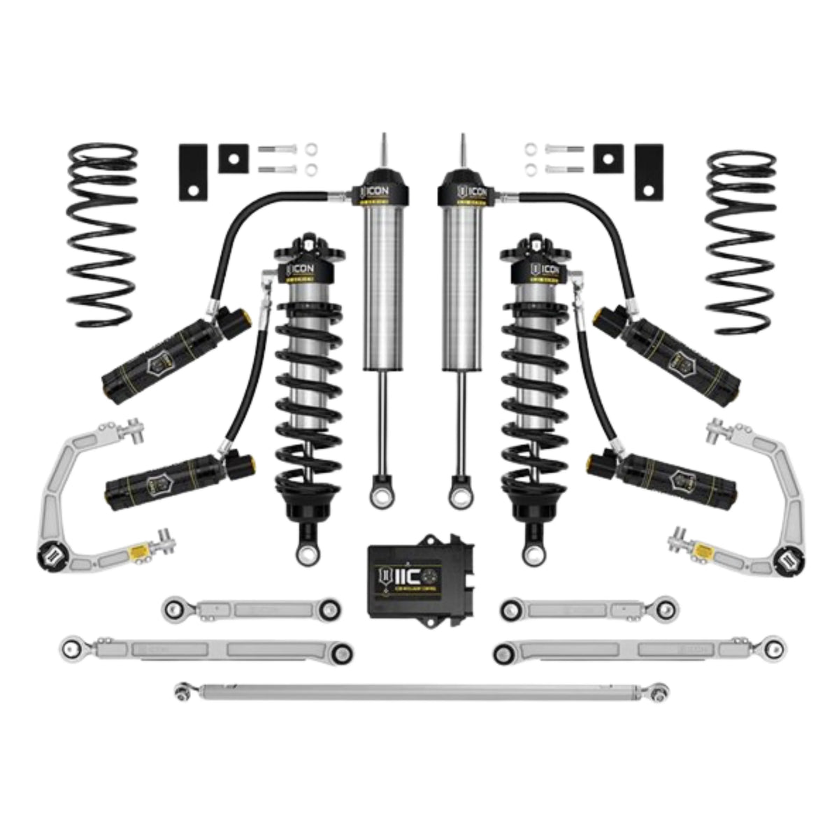 Icon | Stage 4 Suspension System | W/Billet Upper Control Arms | 3-4.25" Lift | High Road Suspension