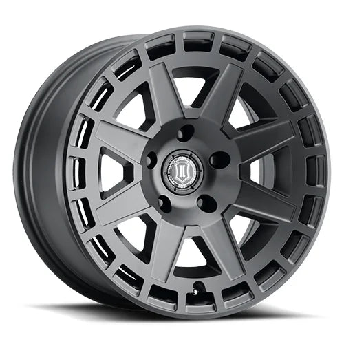 ICON ALLOYS | Compass | Satin Black | 17x8.5 | 6x5.5 | 0 Offset | 4.75" BS | High Road Suspension