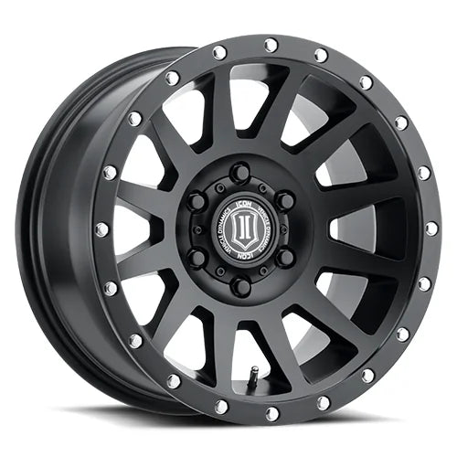 ICON ALLOYS | Compression | Satin Black | 18x9 | 6x5.5 | 0 Offset | 5" BS | High Road Suspension