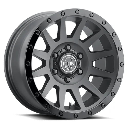 ICON ALLOYS | Compression | Double Black | 18x9 | 6x5.5 | 0 Offset | 5" BS | High Road Suspension