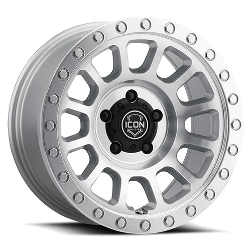 ICON ALLOYS | Hulse | Silver Machined | 17x8.5 | 6x5.5 | 0 Offset | 4.75" BS | High Road Suspension