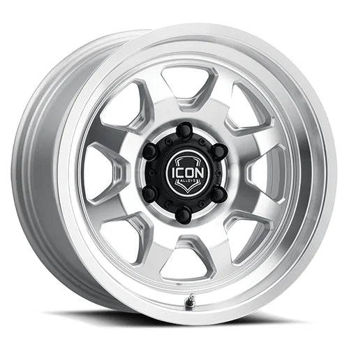 ICON ALLOYS | Nuevo | Silver Machined | 17x8.5 | 6x5.5 | 0 Offset | 4.75" BS | High Road Suspension