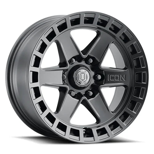 ICON ALLOYS | Raider | Satin Black | 17x8.5 | 6x5.5 | 0 Offset | 4.75" BS | High Road Suspension