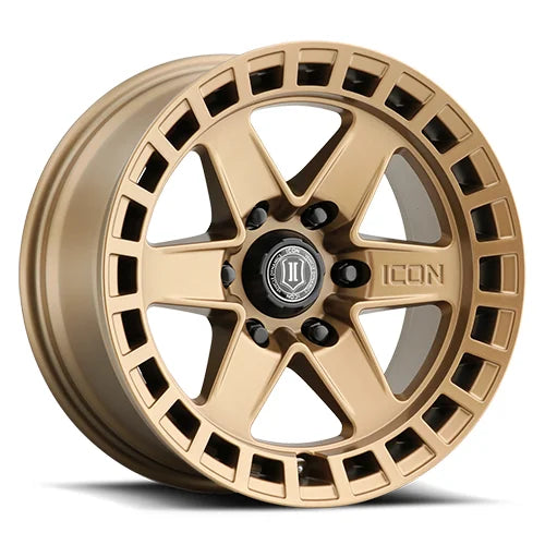 ICON ALLOYS | Raider | Satin Brass | 17x8.5 | 6x5.5 | 0 Offset | 4.75" BS | High Road Suspension