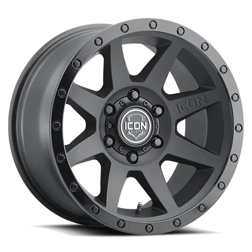 ICON ALLOYS | Rebound | Double Black | 20 x 9 | 6 x 5.5 | 0 Offset | 5" BS | High Road Suspension