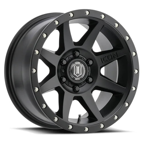 Icon Alloys | Rebound Satin Black | 18 x 9 | +25mm Offset | High Road Suspension