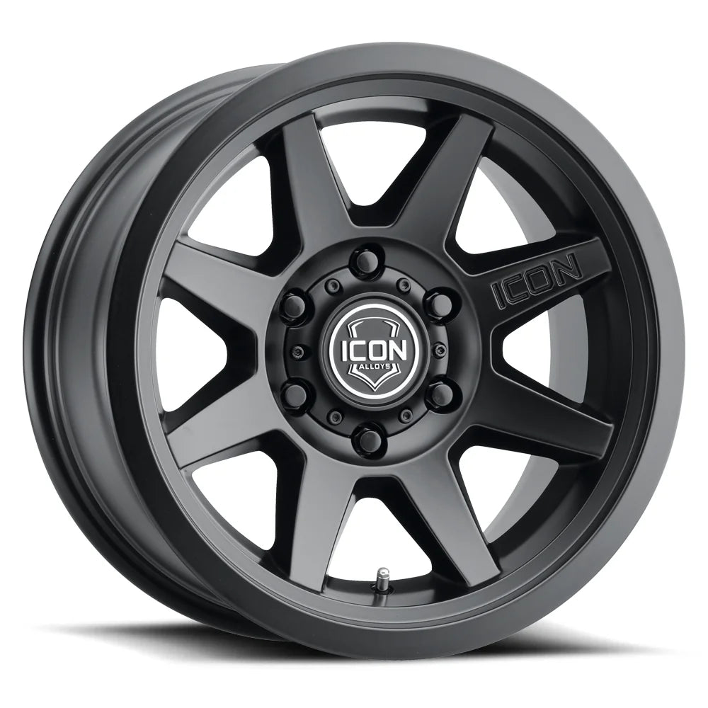 ICON ALLOYS | REBOUND SLX | SATIN BLACK | 17 x 8.5 | 6 x 5.5 | 0mm Offset | 4.75" BS | High Road Suspension