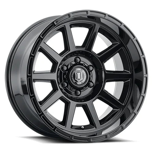Icon Alloys | Recoil | Gloss Black | 20 x 10 | -24mm Offset | High Road Suspension