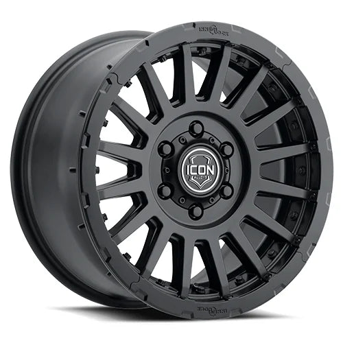 Icon Alloys | Recon Pro Satin Black | 17 x 8.5 | +25mm Offset | High Road Suspension