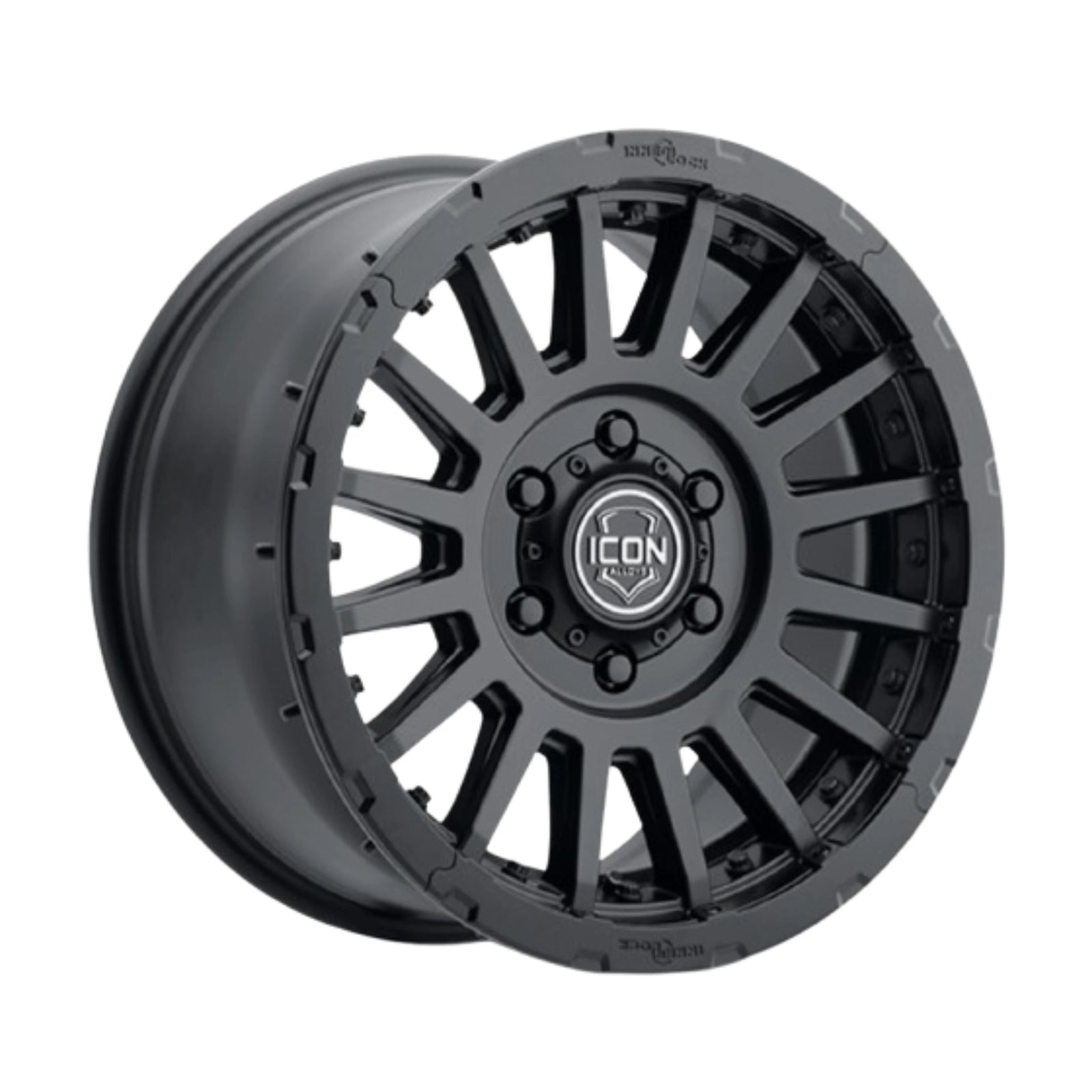 Icon Alloys | Recon Pro | Satin Black | 18 X 9 | 6 X 5.5 | +40mm Offset| 6.6" BS | High Road Suspension