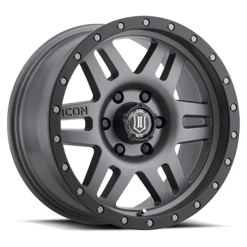 Icon Alloys | Six Speed Titanium | 17 x 8.5 | +25mm Offset | High Road Suspension
