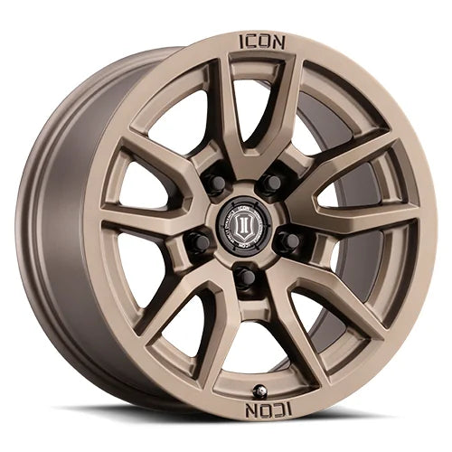 Icon Alloys | Vector 5 | Matte Bronze | 17 x 8.5 | +25mm Offset | High Road Suspension