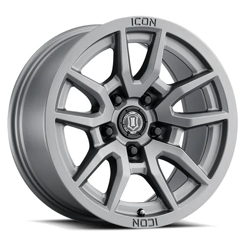 Icon Alloys | Vector 5 | Titanium | 17 x 8.5 | +25mm Offset | High Road Suspension