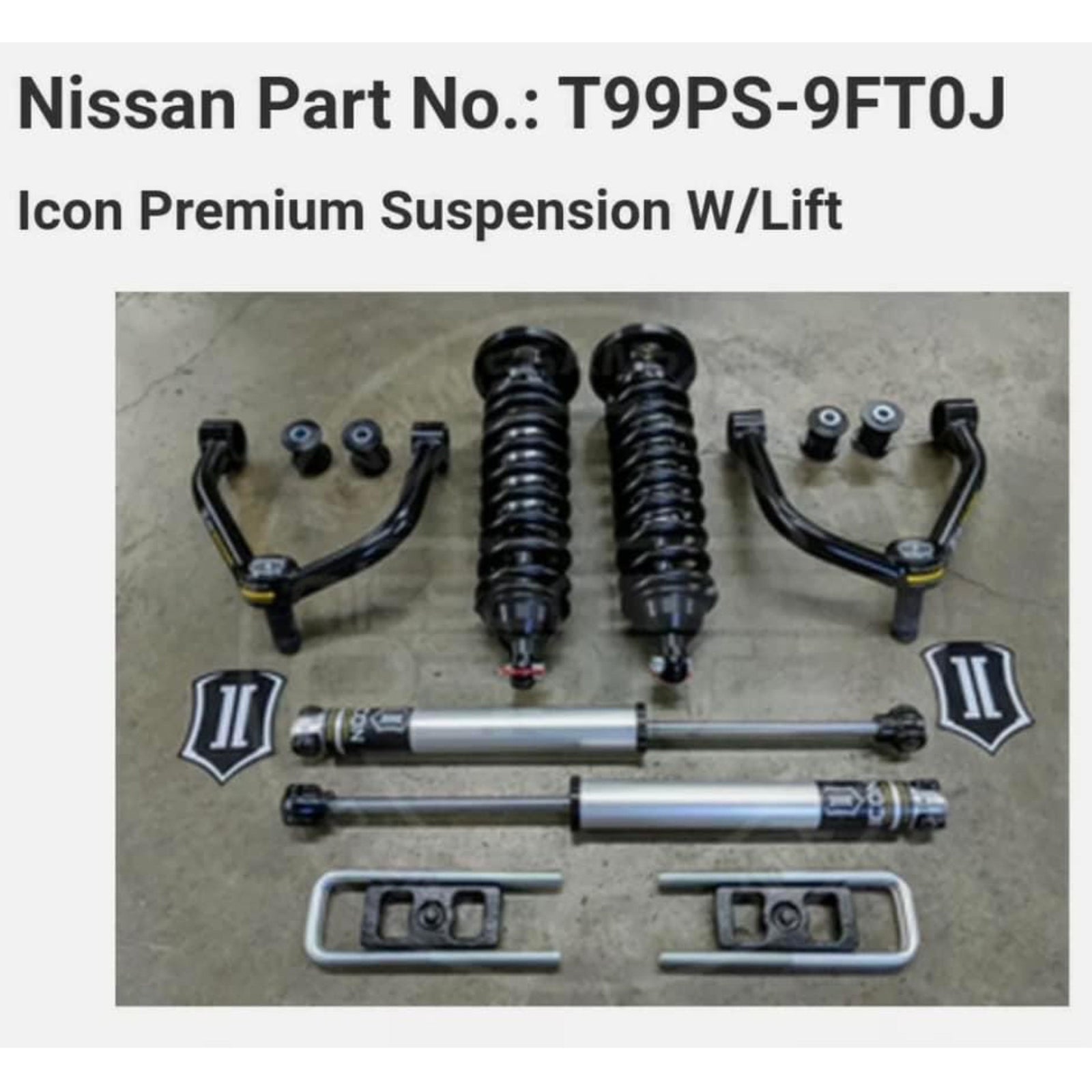 Icon | Premium Suspension 3" Lift Kit | OEM Nissan Part Number (T99PS9FT0J) | 2016-2024 Nissan Titan