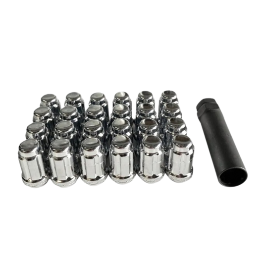 Gorilla Auto | Lug Nuts | 12x1.25/24 | Count w/Key | CHROME | (2004-2024) Nissan Titan, Armada, or Infiniti QX56