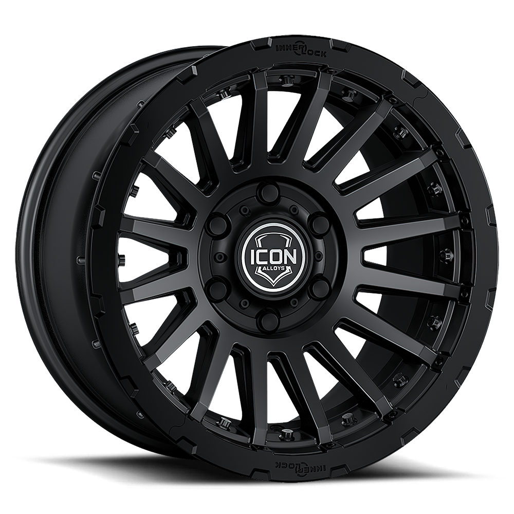 ICON ALLOYS | RECON PRO w/D.O.T. Compliant Bead Lock | SATIN BLACK | 17 X 8.5 | 6 X 5.5 | 0 Offset