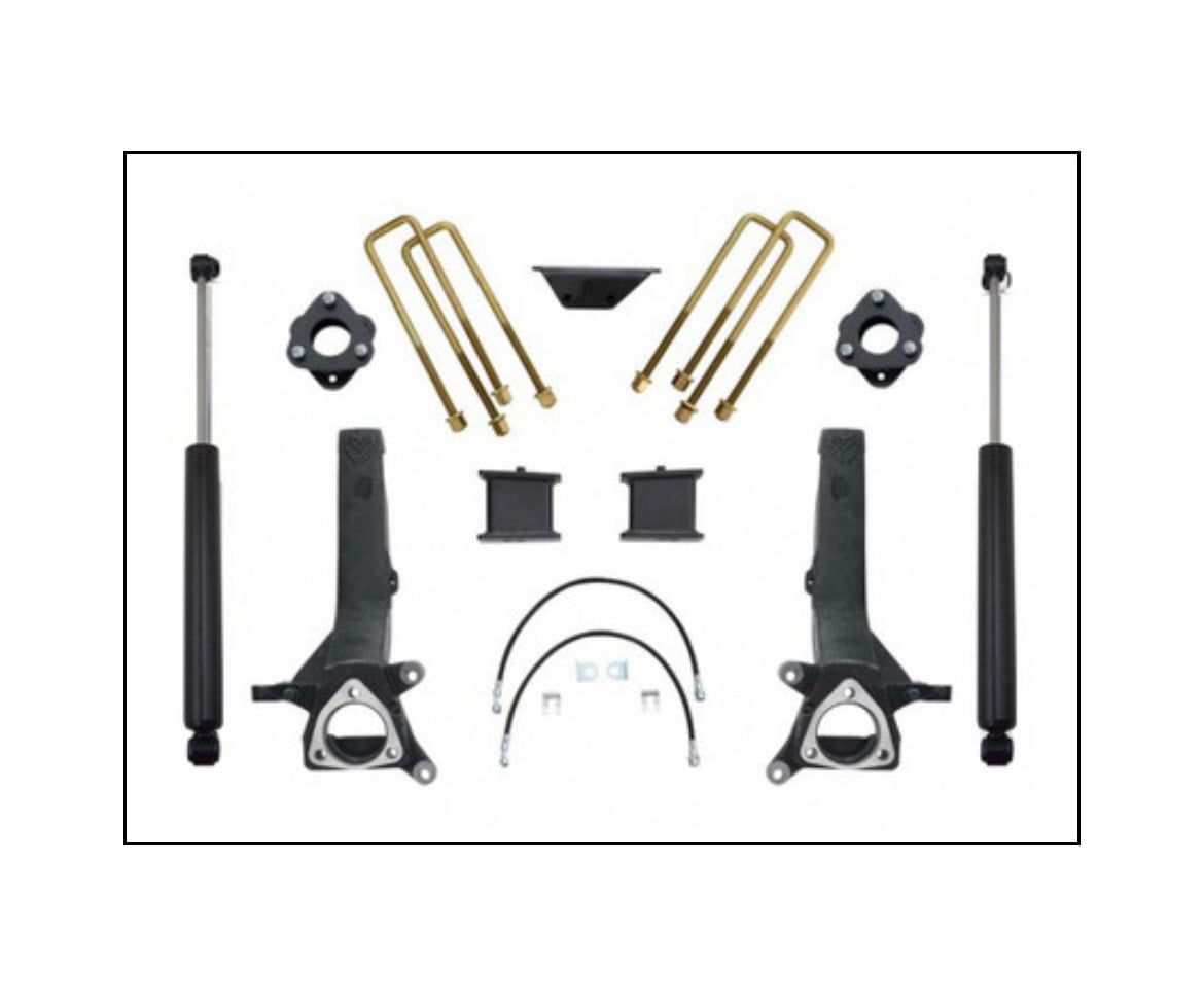 Maxtrac 6.5"/4" Lift Kit With Maxtrac Rear Shocks 2004-2024 Nissan Titan, 2WD