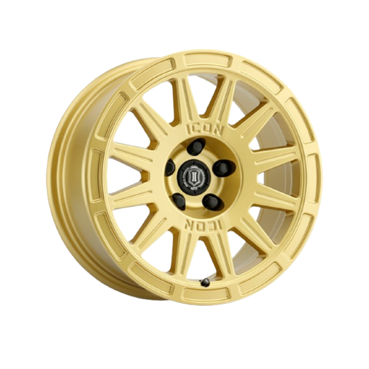 ICON ALLOYS | RICOCHET | GLOSS GOLD | 17 x 8 | 5 x 4.5 | 38mm Offset | 6" BS