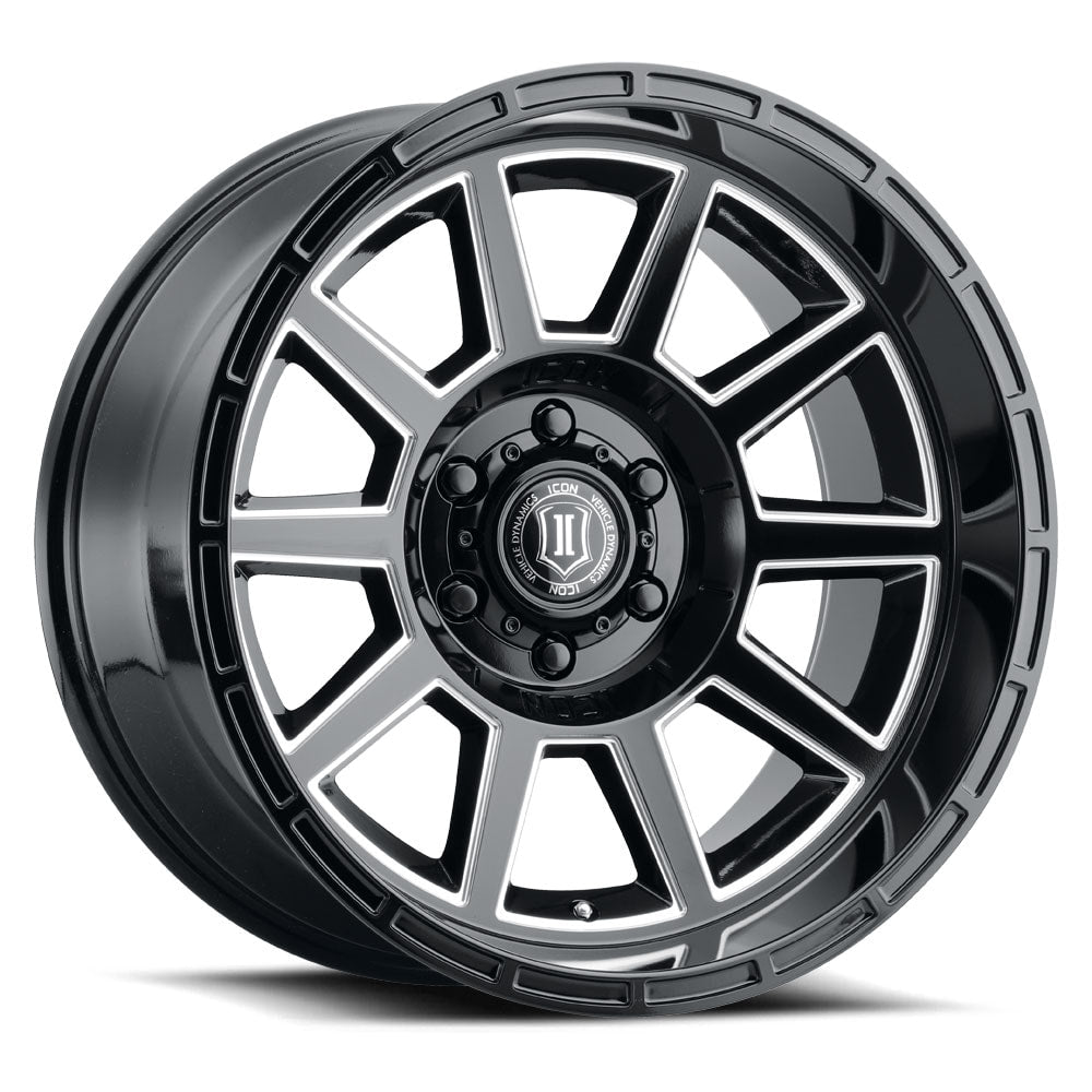 ICON ALLOYS | RECOIL | GLOSS BLACK - MILLED | 20x10 | 6x5.5 | -24 Offset | 4.5" BS