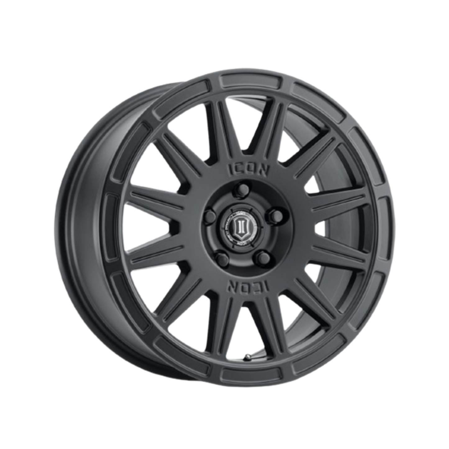 ICON ALLOYS | RICOCHET | SATIN BLACK | 17 x 8 | 5 x 4.5 | 38mm Offset | 6" BS