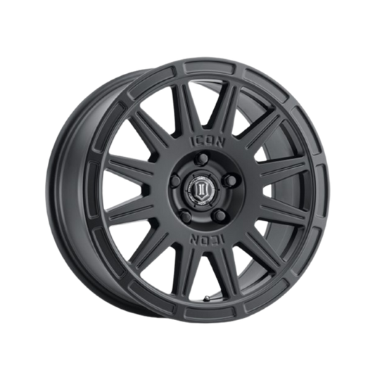 ICON ALLOYS | RICOCHET | SATIN BLACK | 17 x 8 | 5 x 4.5 | 38mm Offset | 6" BS