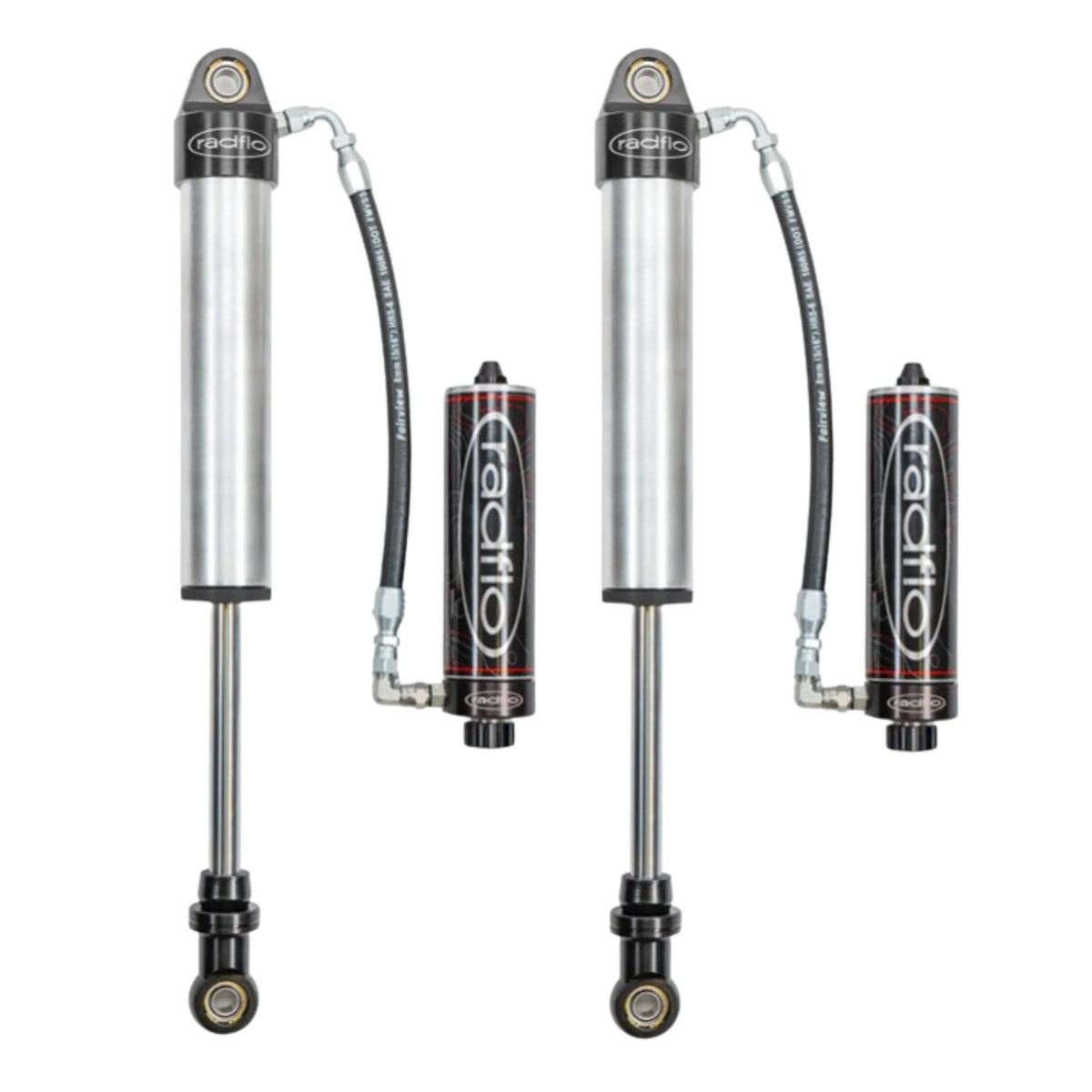 Radflo 2.5" Body Rear Shock Absorbers | External Reservoir | Dampening Adjustment Knobs | for 0-2" Rear Lift Height | Nissan Titan | High Road Suspension